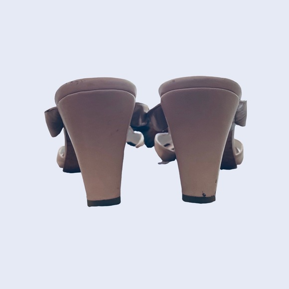 KRISTA DE LA HARPE NUDE SQUARE TOE KETTEN HEEL LEATHER SANDALS - Picture 13 of 15